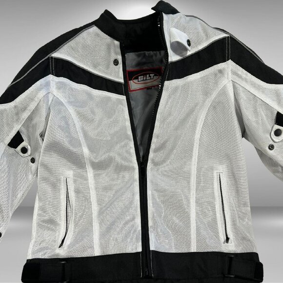 BILT Techno 2 Motorcycle Jacket – White/Black, Armored - Picture 3 of 7